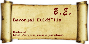 Baronyai Eulália névjegykártya